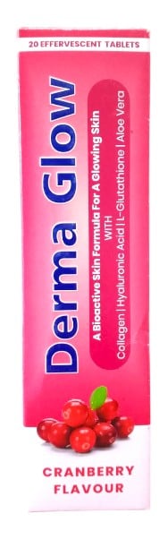 DERMA GLOW EFFERVESCENCE COLLAGEN,HYALUROBIC,GLUTATION TABLETS 20,S