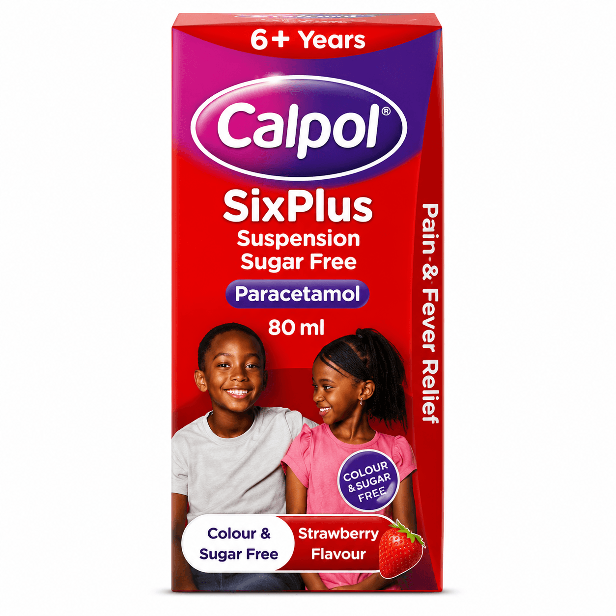 CALPOL 6+ SUSPENSION SUGAR FREE STRAWBERRY FLAVOUR 80ML