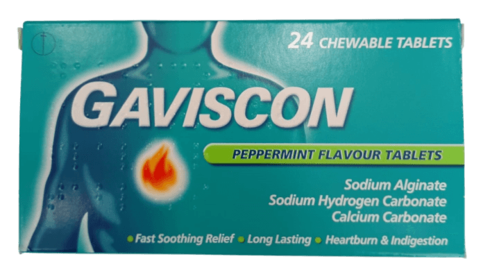 GAVISCON ADVANCE PEPPERMINT TABS 24S