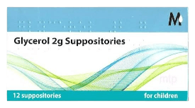 GLYCERINE SUPPOSITORIES 2GMS CHILD 12'S