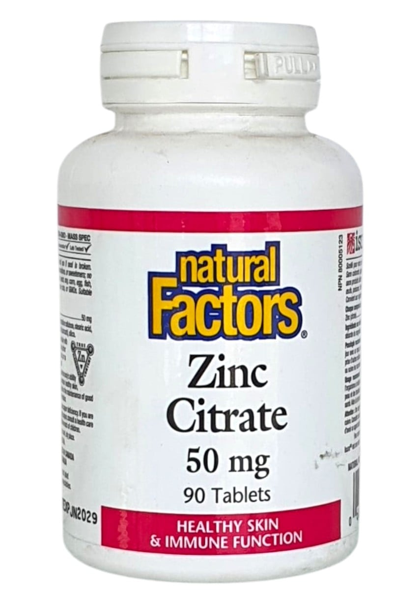 NATURAL FACTORS ZINC CITRATE 50MG 90TABLETS