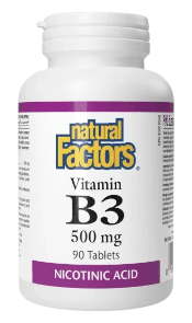 NATURAL FACTOR B3 NICOTINIC ACID 500MG 90'S