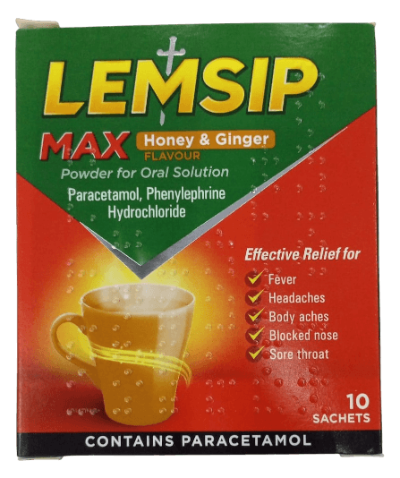 LEMSIP MAX HONEY & GINGER SACHETS 10S