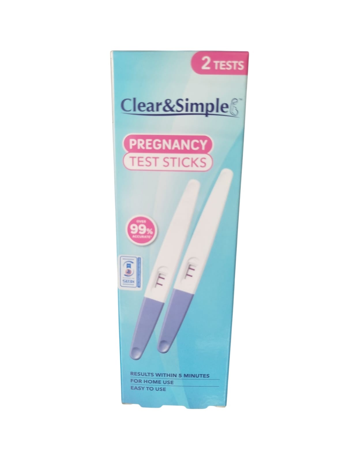 CLEAR AND SIMPLE PREGNANCY TEST STICKS 2S