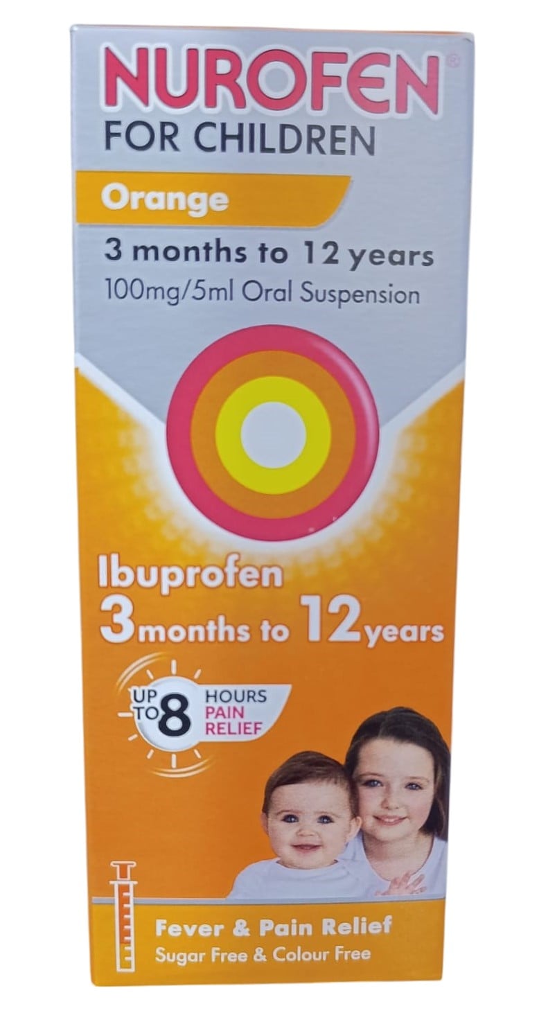 NUROFEN FOR CHILDREN ORANGE 3M-12YRS 100MG/5ML SUSPENSION 100ML