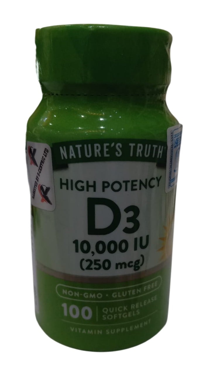 NATURES TRUTH VITAMIN D3 10,000iu 250Mcg 100's