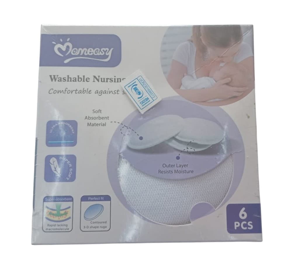 MOMEASY WASHABLE NURSING PADS 6 PCS