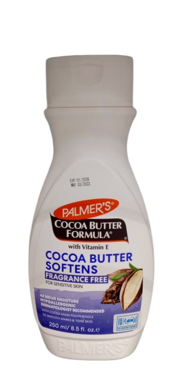PALMER S COCOA BUTTER FORMULA-COCOA-BUTTER-SOFTENS-WITH-VITAMIN-E-FRAGRANCE-FREE-250ML-8-5-FL-OZ-E