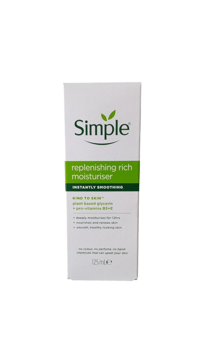 SIMPLE REPLENISHING RICH MOISTURISER KIND TO SKIN PRO VIT B5 E 125ML
