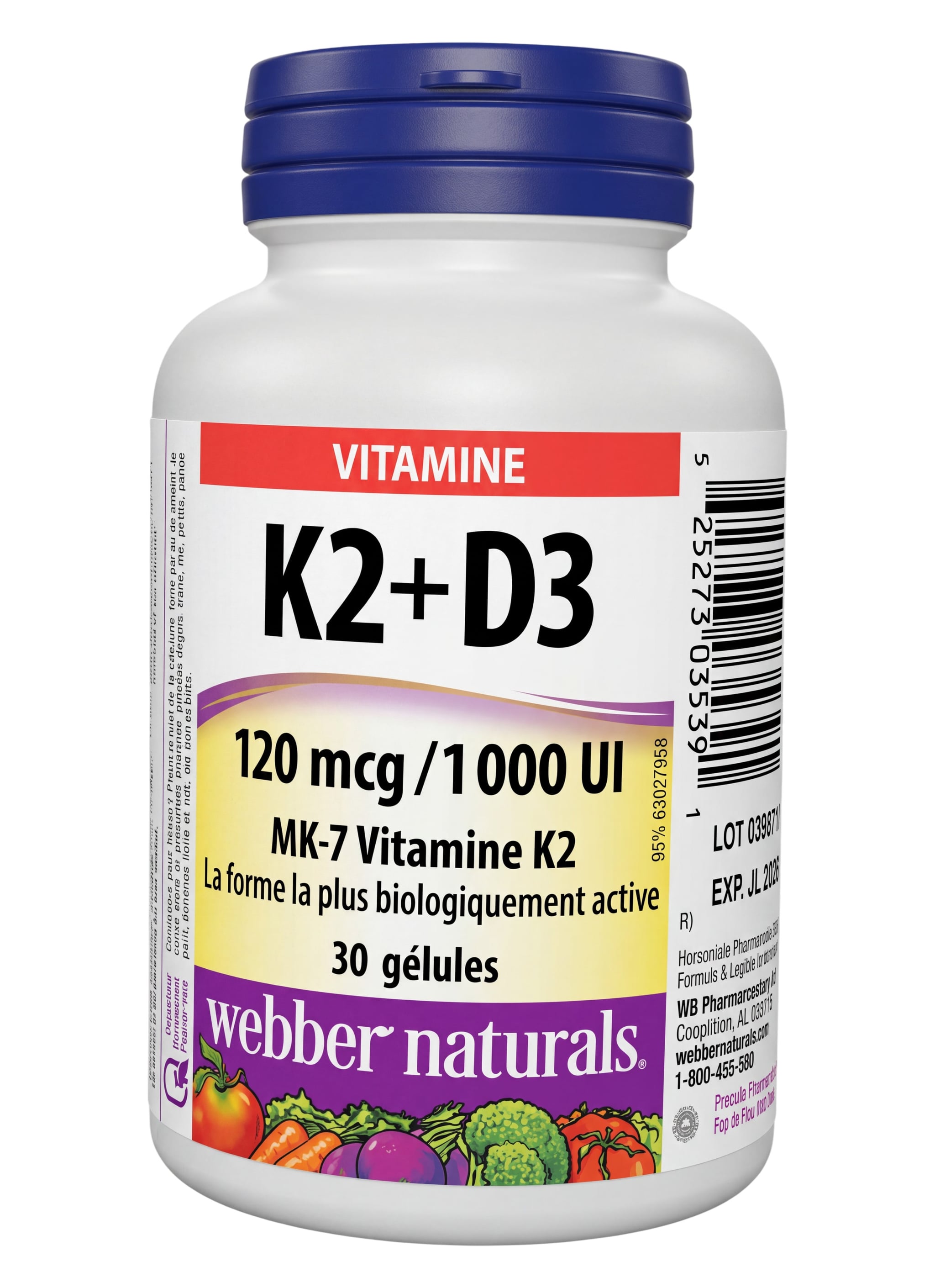 WEBBER NATURALS K2+D3 120MCG/100IU SOFTGELS 30S