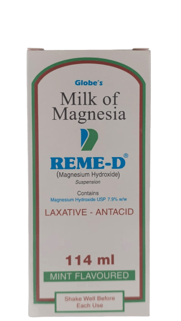 REME-D MILK OF MAGNESIA (LAXATIVE) ANTACID 114ML