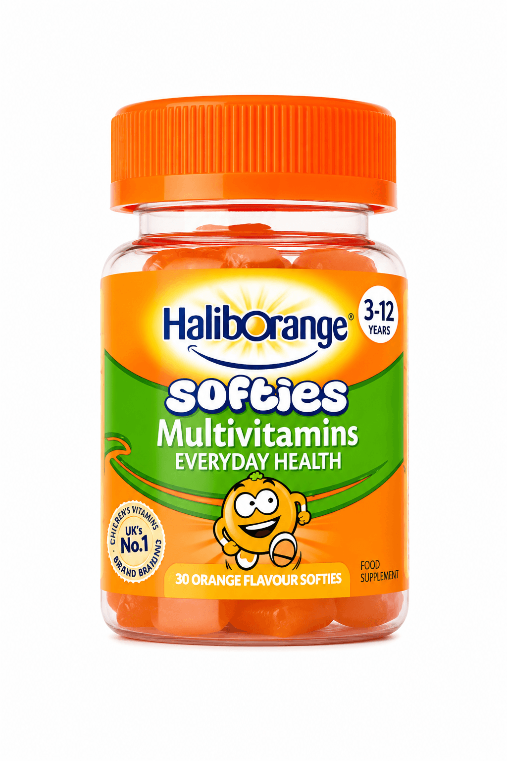 HALIBORANGE SOFTIES MULTIVITAMINS EVERYDAY HEALTH 3 12YEARS 30 ORANGE FLAVOR