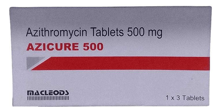 AZICURE (AZITHROMYCIN) 500MG TABLETS 3'S