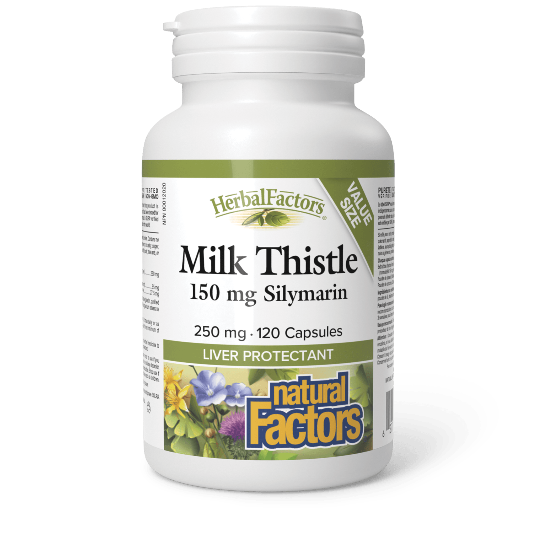 NATURAL FACTORS MILK THISTLE 150MG SILYMARIN 250MG 120CAPSULES