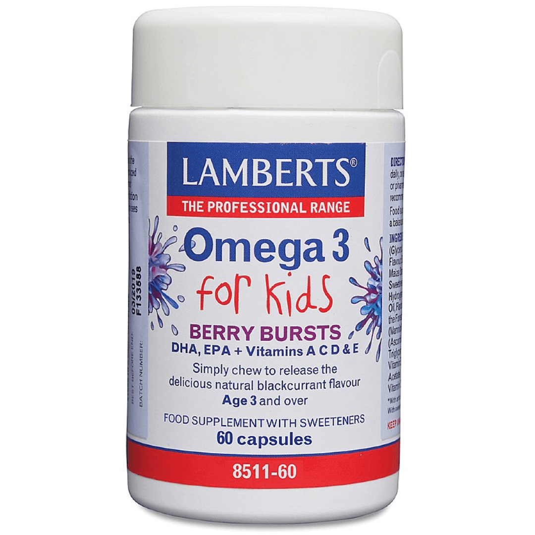 LAMBERTS OMEGA 3 FOR KIDS BERRY BURSTS CAPSULES 60'S