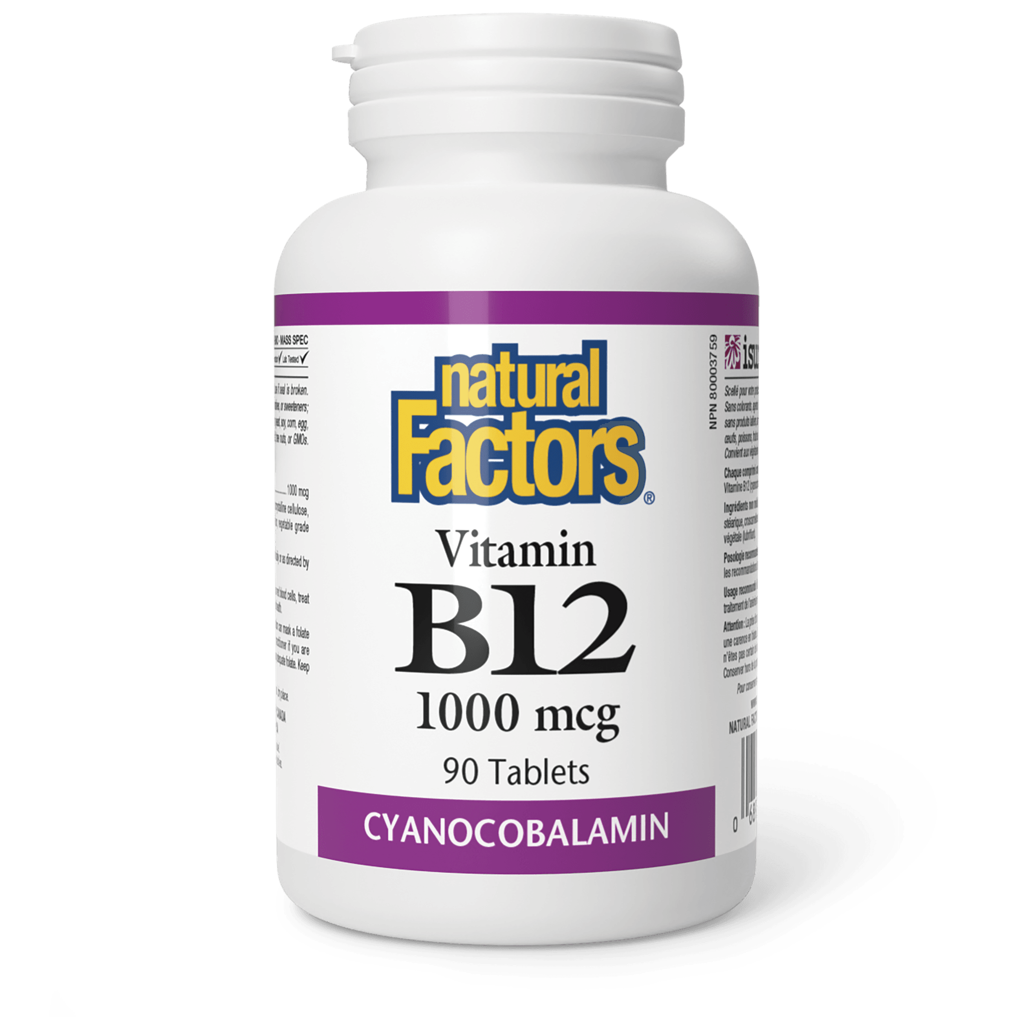 NATURAL FACTORS VITAMIN B12 1000MCG CYNOCOBALAMIN 90TABLETS