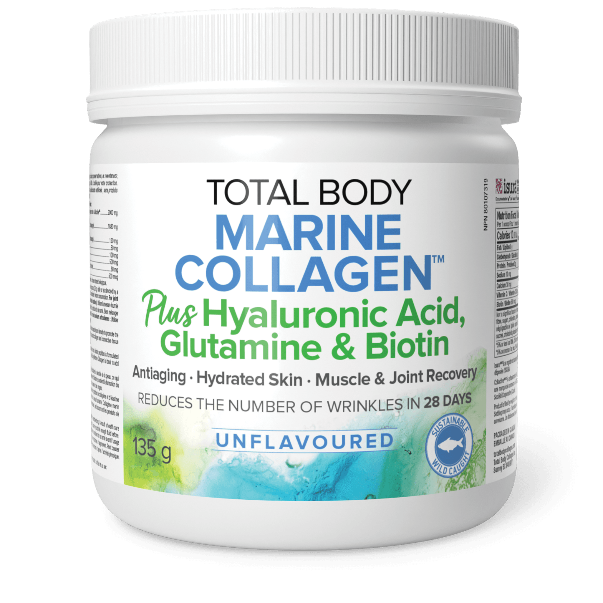 TOTAL BODY MARINE COLLAGEN HYALURONIC ACID GLUTAMINE AND BIOTIN 135GMS