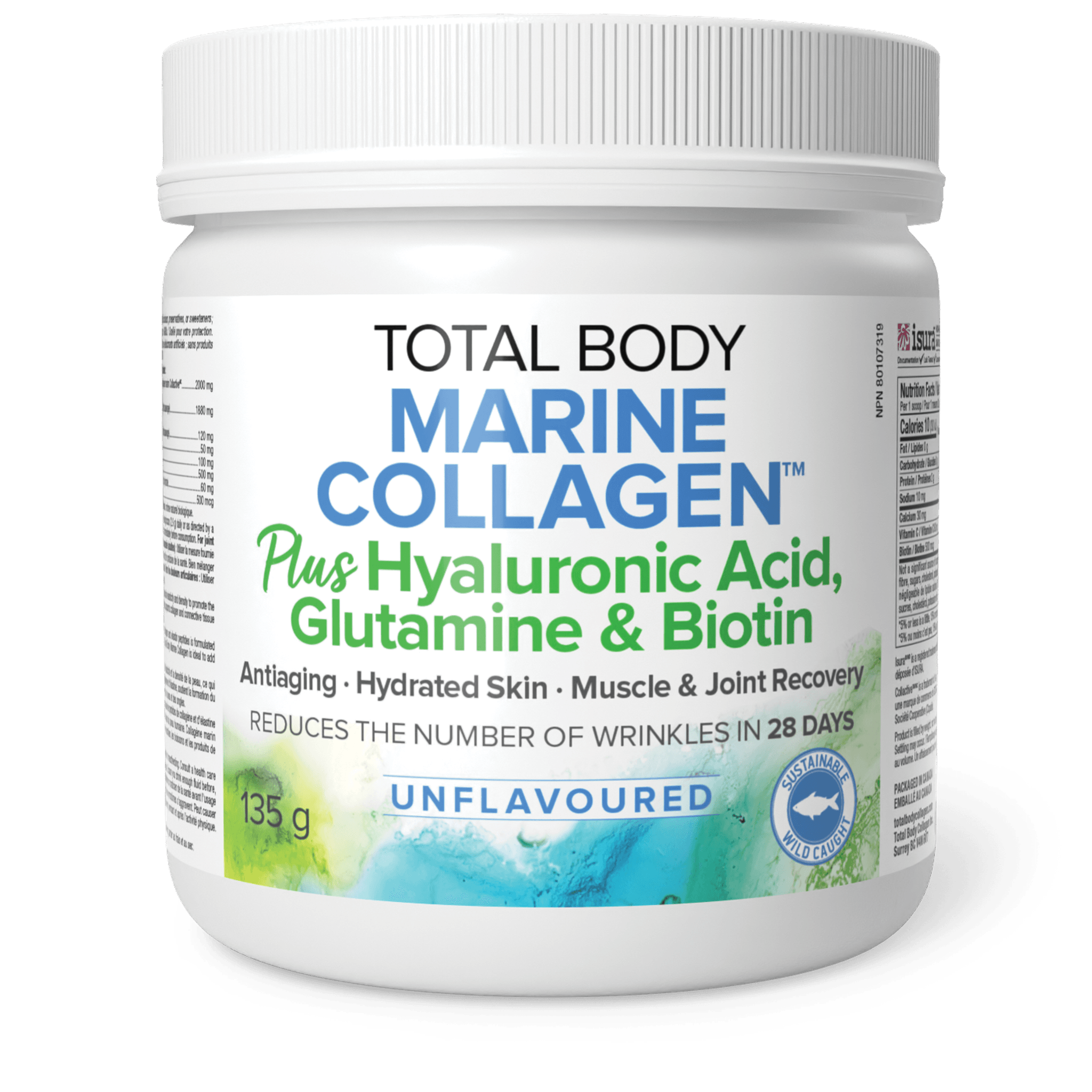 TOTAL BODY MARINE COLLAGEN HYALURONIC ACID GLUTAMINE AND BIOTIN 135GMS