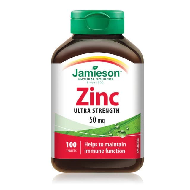 JAMIESON ZINC ULTRA STRENGTH 50MG TABLETS 100'S
