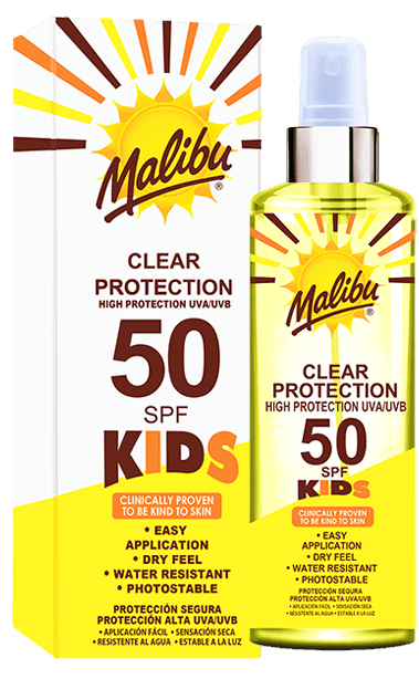 MALIBU CLEAR PROCTECTION HIGH PROTECTION KIDS CLEAR SPRAY SPF50