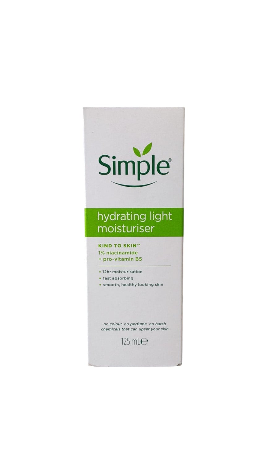 SIMPLE HYDRATING LIGHT MOISTURISER KIND TO SKIN 1 percent PRO VIT B5 125ML